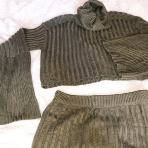 Skirt & sweater knitted set